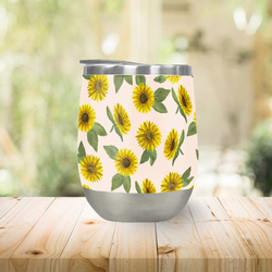 Summer Sunflower Stemless Wine Tumbler